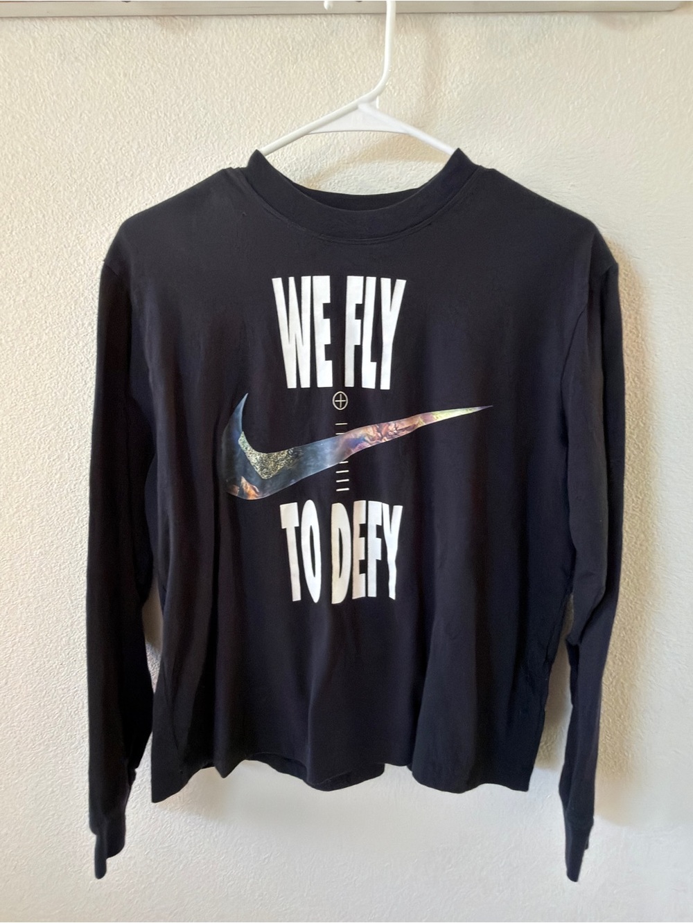 Nike Black Long Sleeve Tee with White Graphic